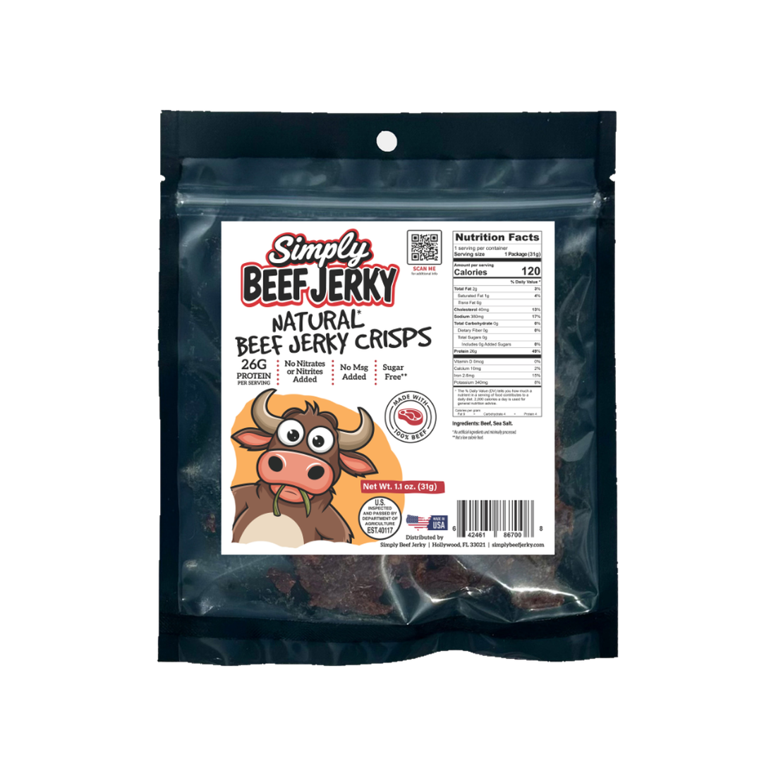 Simply Beef Jerky Natural Beef Jerky Crisps
