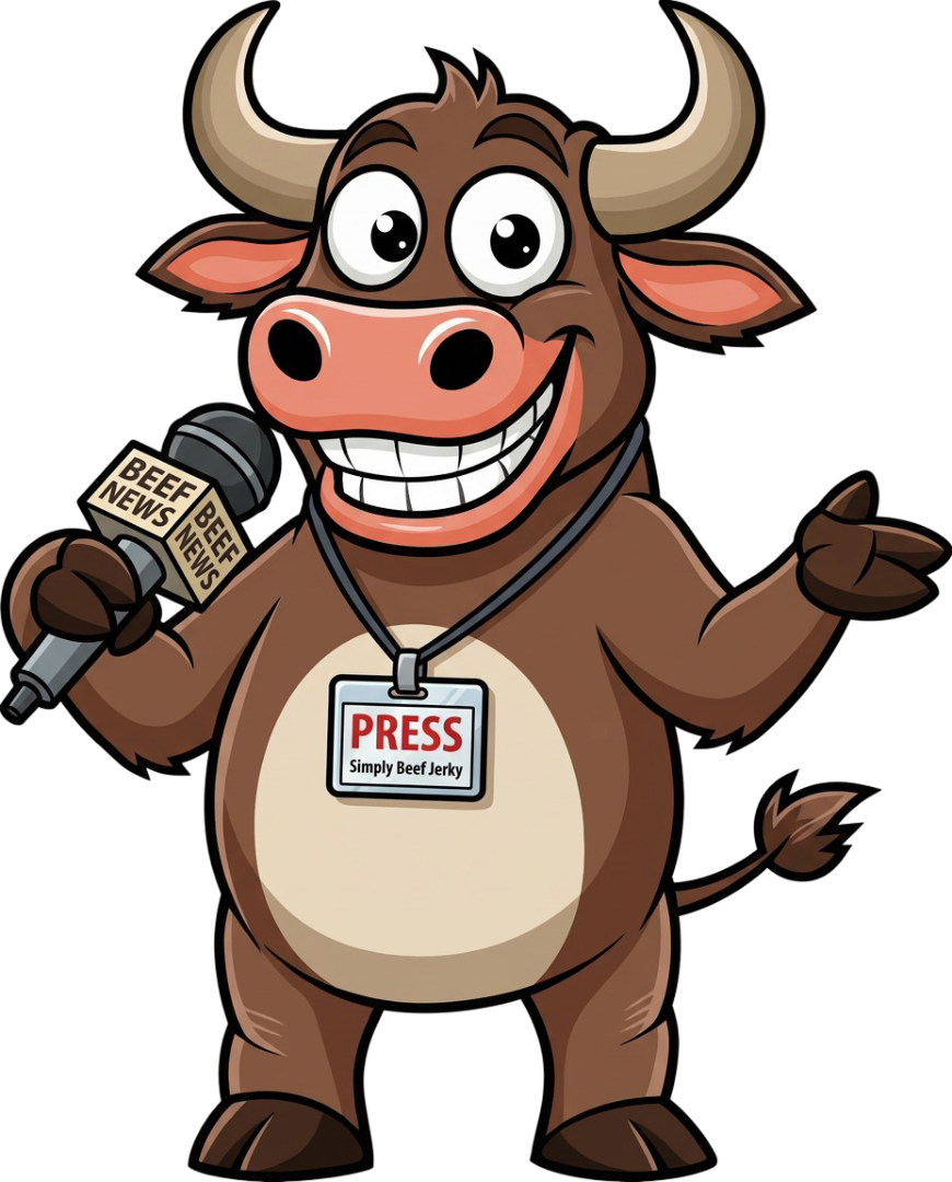 Simply Beef Jerky Press Mascot