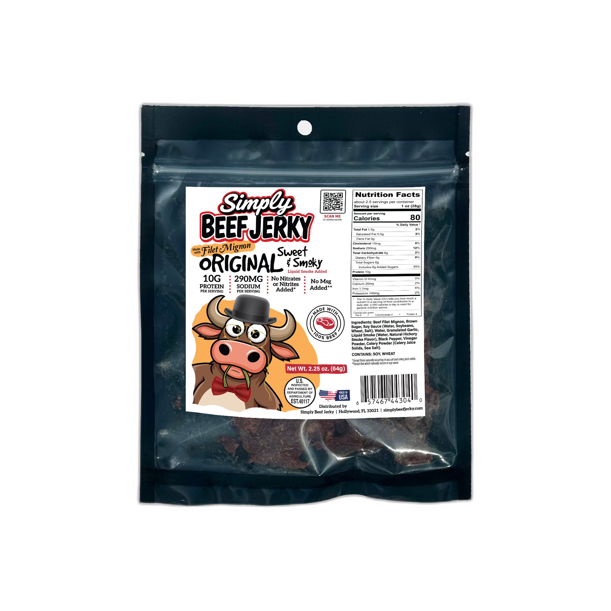 Filet Mignon Original beef jerky – premium filet mignon cut, brown sugar hickory smoke